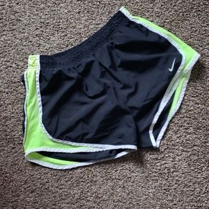 Black/white/green nike shorts